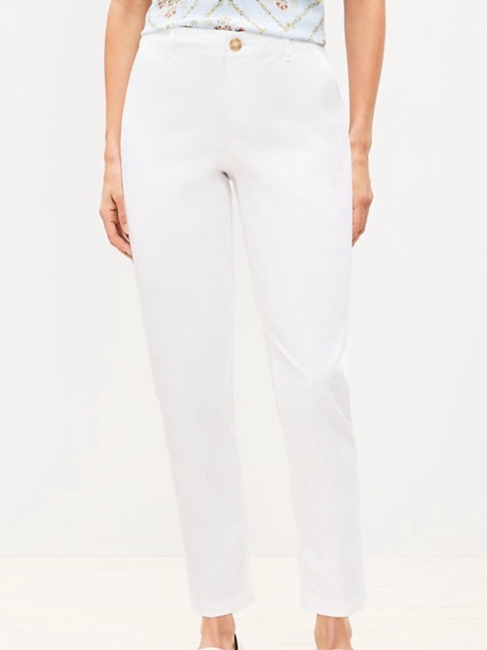 NWT Loft Monroe Slim Chino White Pants Size 6 Petite